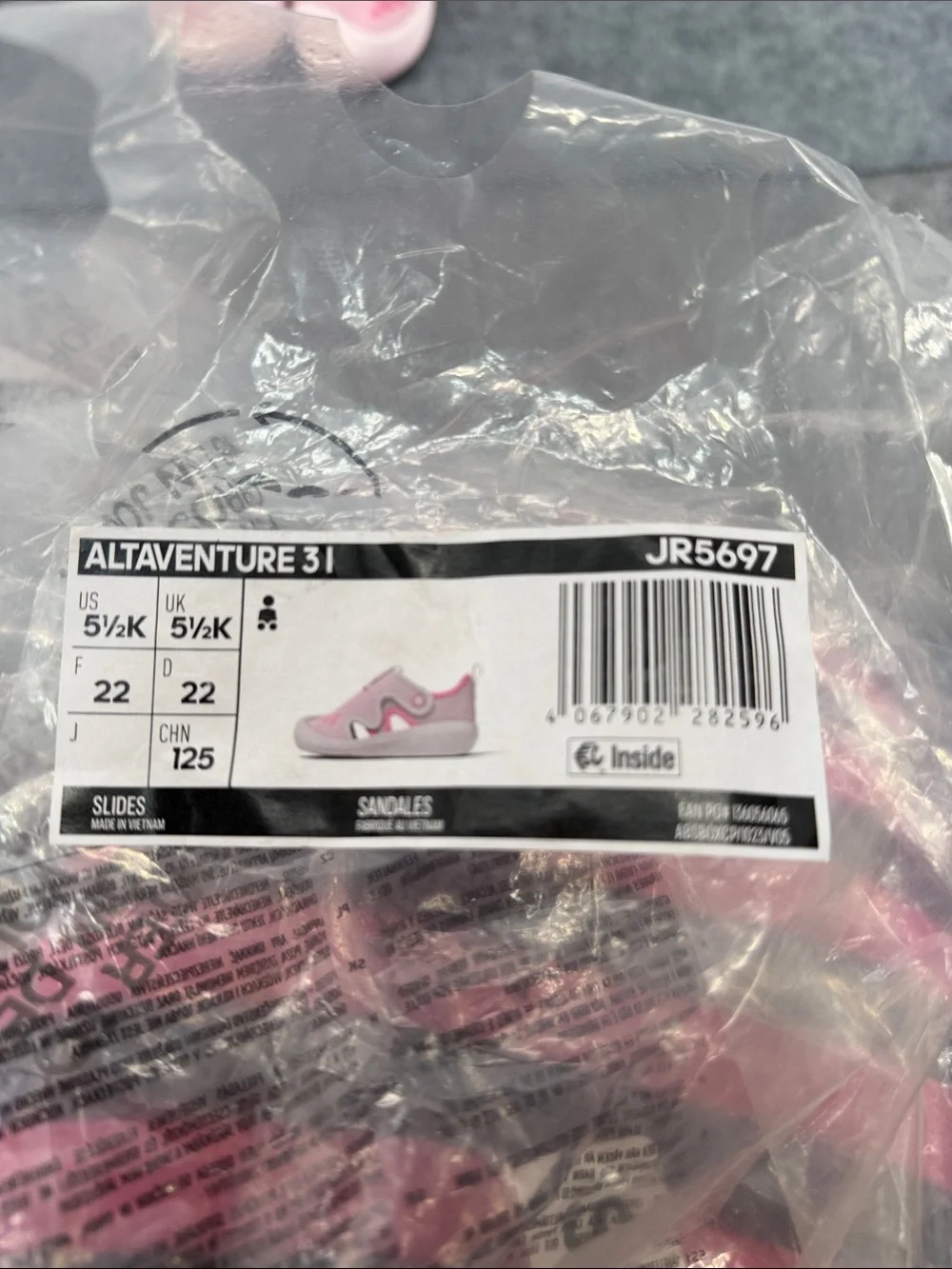 Adidas pink ALTAVENTURE 3.0 SHOES quick dry sandals  kids size 51/2 NWT